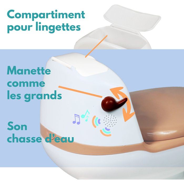 BAMBISOL educational baby potty - Lid and folding seat - Flush lever