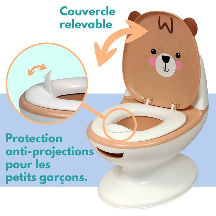 BAMBISOL educational baby potty - Lid and folding seat - Flush lever