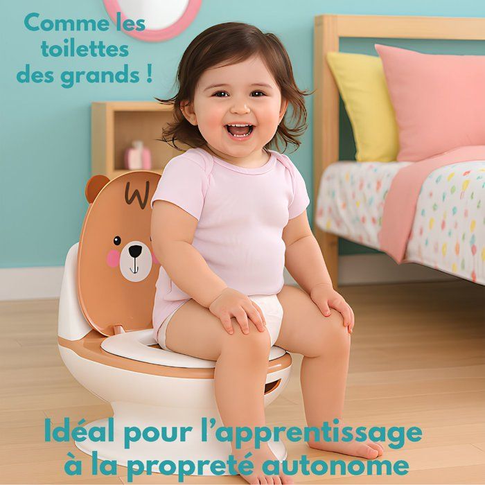 BAMBISOL educational baby potty - Lid and folding seat - Flush lever