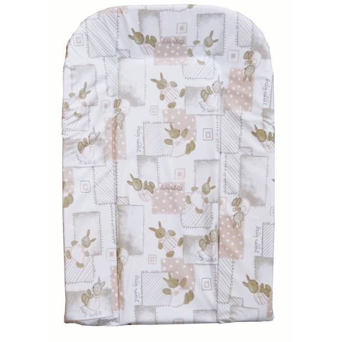 Changing mat - BAMBISOL - Foam board - Beige rabbit print