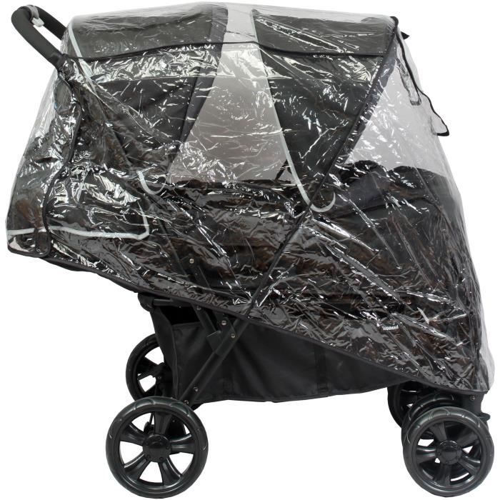 BAMBISOL Double Stroller - Fully equipped - Rain cover included - Easy folding