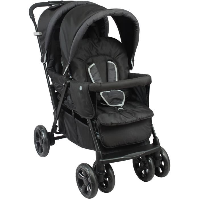 BAMBISOL Double Stroller - Fully equipped - Rain cover included - Easy folding