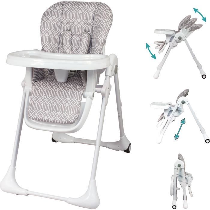 Multi-position high chair - BAMBISOL - Reclining - Up to 3 years - Beige / White