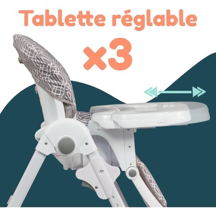Multi-position high chair - BAMBISOL - Reclining - Up to 3 years - Beige / White