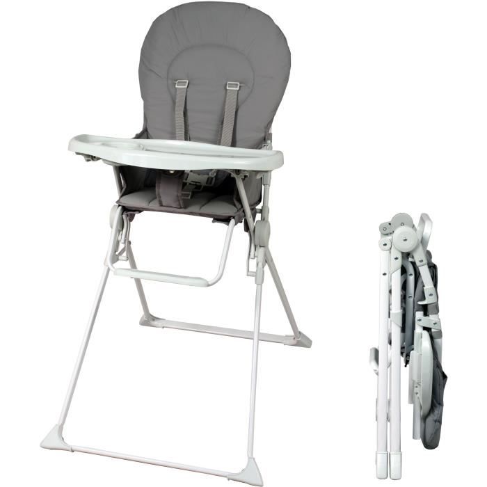 BAMBISOL Fixed high chair with adjustable shelf in gray depth