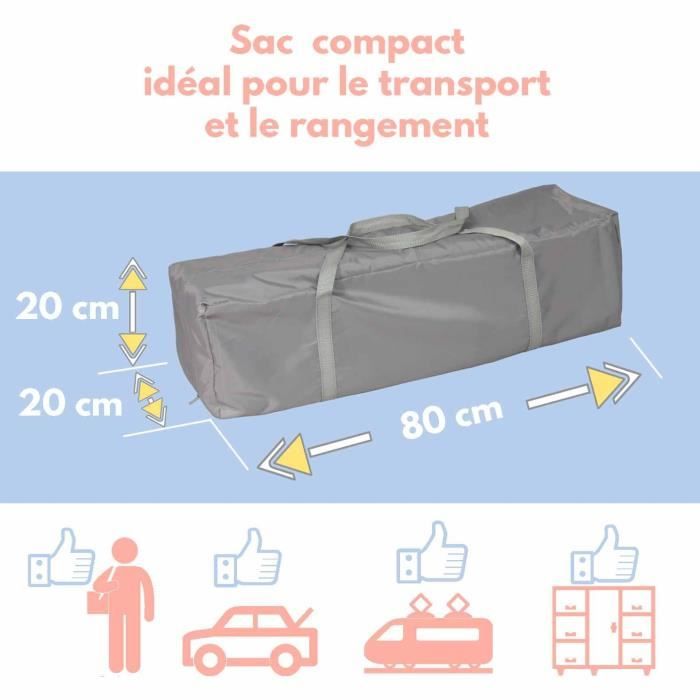 BAMBISOL travel cot 120x60 cm - From birth to 3 months - Mattress and carrying bag included