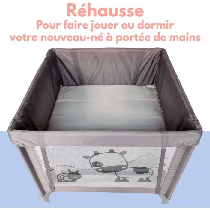 BAMBISOL - Folding Baby Playpen/Crib 90x90cm with 2 Sleeping Levels - Carrying Bag, Play Area