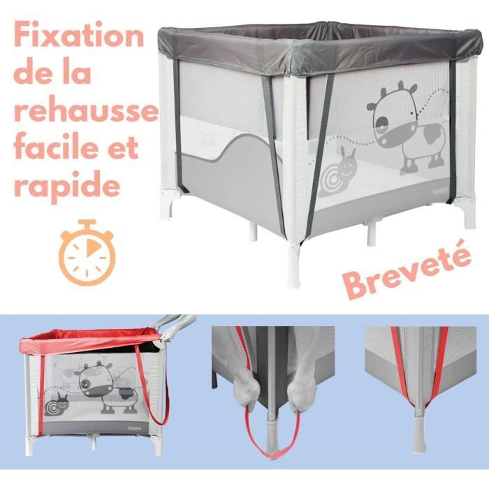 BAMBISOL - Folding Baby Playpen/Crib 90x90cm with 2 Sleeping Levels - Carrying Bag, Play Area