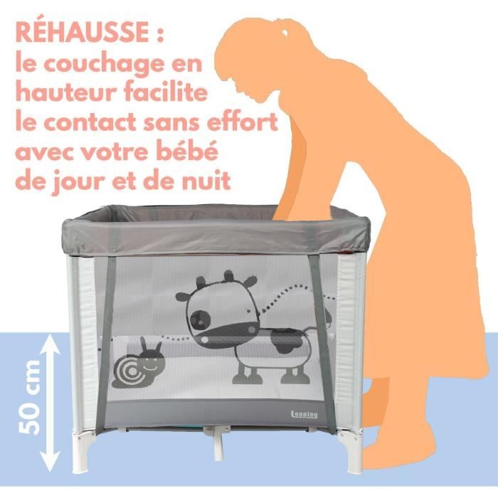 BAMBISOL - Folding Baby Playpen/Crib 90x90cm with 2 Sleeping Levels - Carrying Bag, Play Area