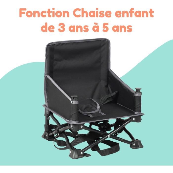 BAMBISOL - Portable Baby Booster Convertible into Child Chair - Removable Tablet, Quick and Compact Folding, Carry Bag