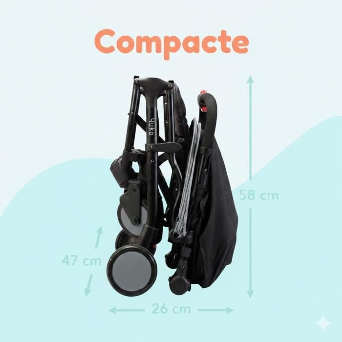 BAMBIKID Yuko City Stroller - Ultra Compact - Gray