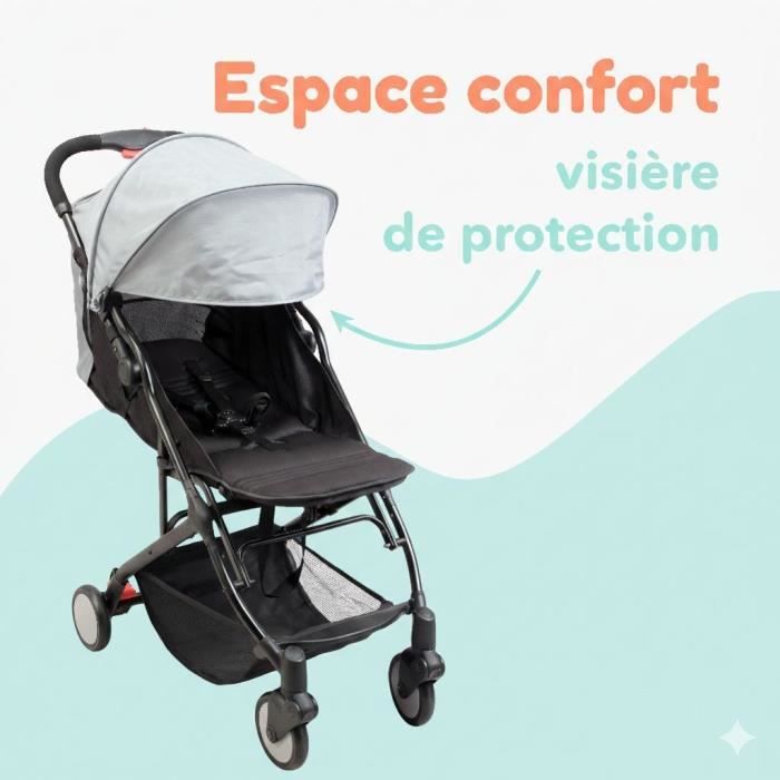 BAMBIKID Yuko City Stroller - Ultra Compact - Gray
