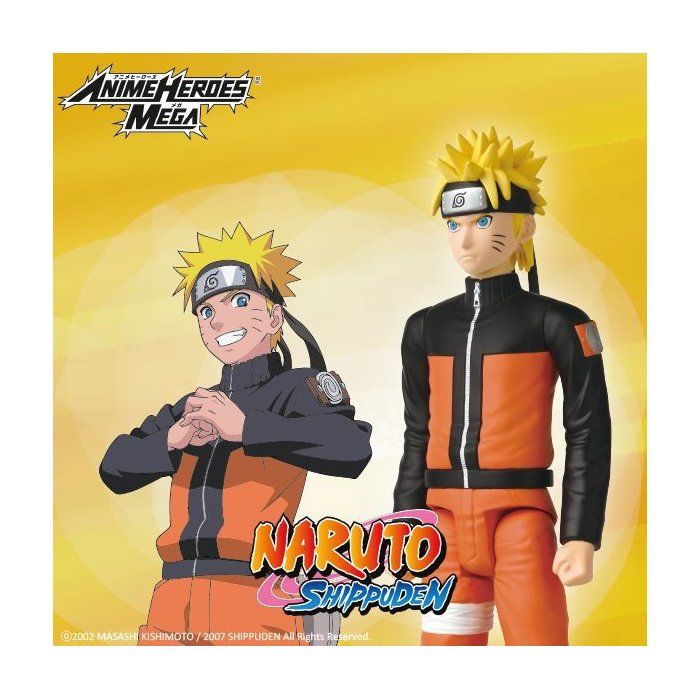 Large articulated figure - BANDAI - Anime Heroes - Naruto Shippuden - Anime Heroes Mega Figure 30 cm - Naruto Uzumaki