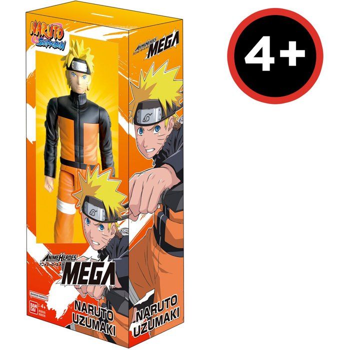 Large articulated figure - BANDAI - Anime Heroes - Naruto Shippuden - Anime Heroes Mega Figure 30 cm - Naruto Uzumaki