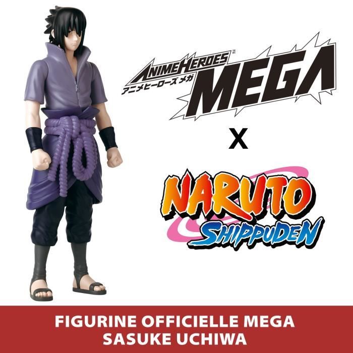 Large articulated figure - BANDAI - Anime Heroes - Naruto Shippuden - Anime Heroes Mega Figure 30 cm - Sasuke Uchiha