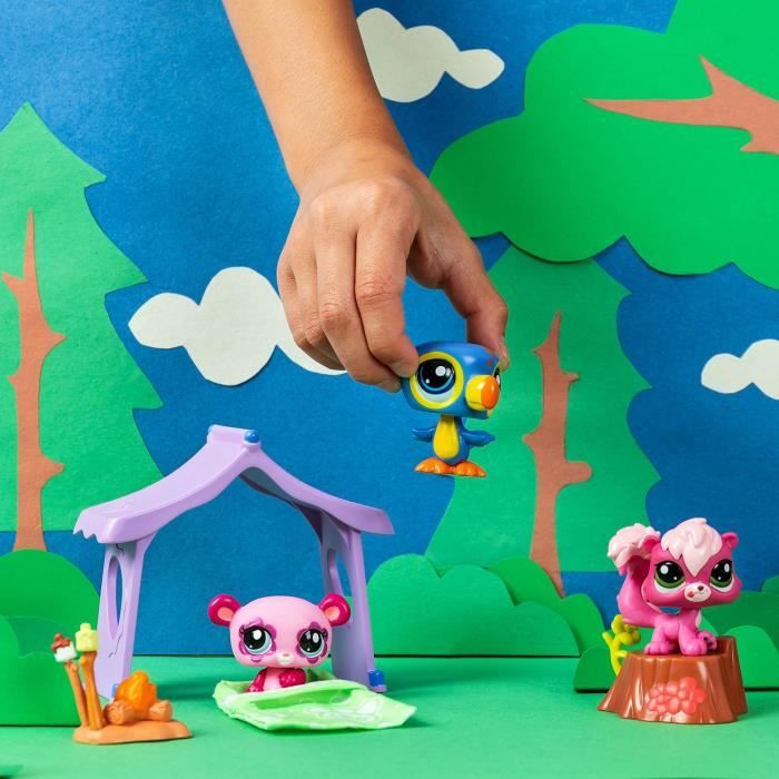 Pack a theme 3 Pets - BANDAI - Littlest Pet Shop Camping - Animals and accessories