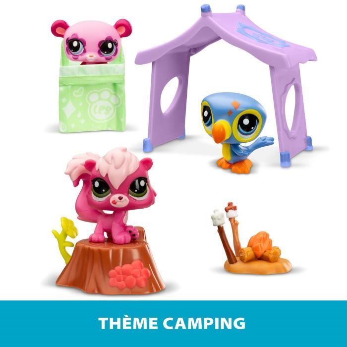 Pack a theme 3 Pets - BANDAI - Littlest Pet Shop Camping - Animals and accessories