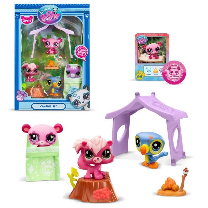 Pack a theme 3 Pets - BANDAI - Littlest Pet Shop Camping - Animals and accessories