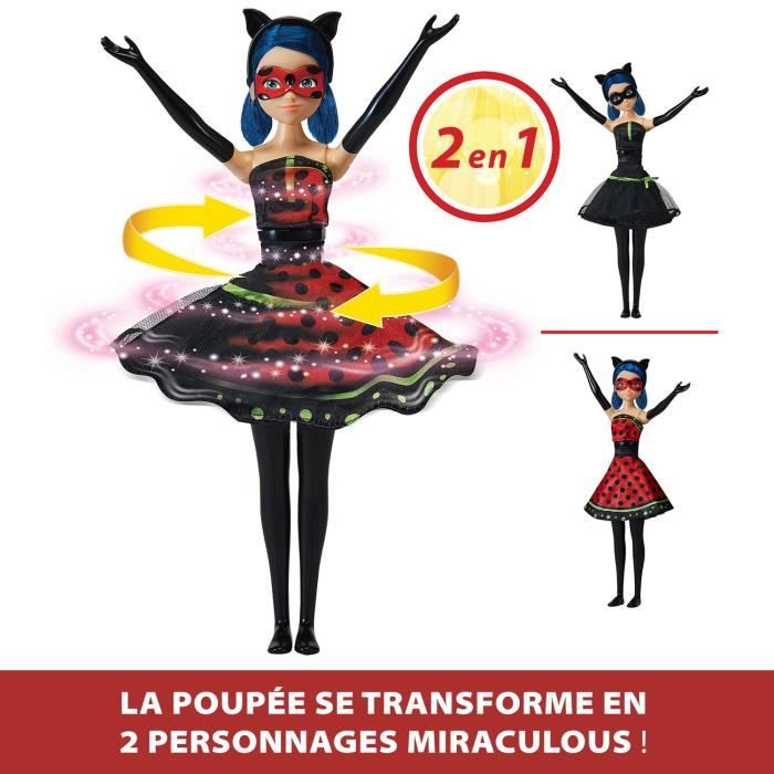 Ladybug Transformation Doll - BANDAI - Miraculous 26 cm - Change of outfit