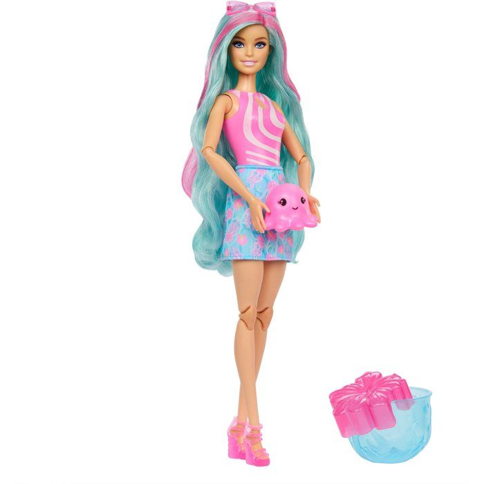 Surprise Doll - BARBIE - Pop Reveal Ocean Jellyfish JKF62 - 8 Surprises - Slime - Accessories