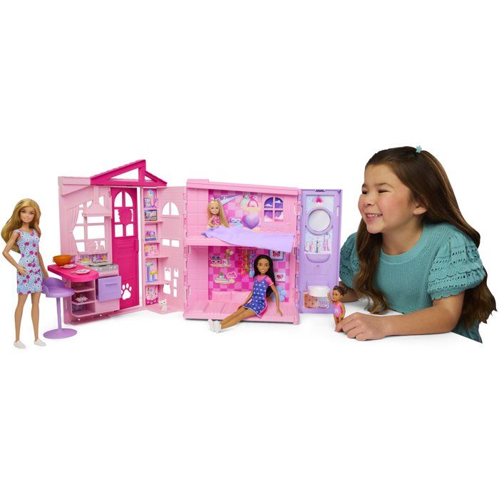 Playset - BARBIE - JMD28 Take-Along House - 4 rooms - 10 accessories - Portable