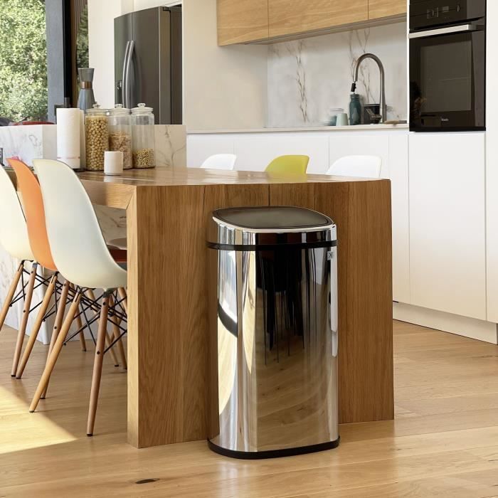 KITCHEN MOVE Semi-Automatic Kitchen Waste Bin One-touch Square 60 L - Gray