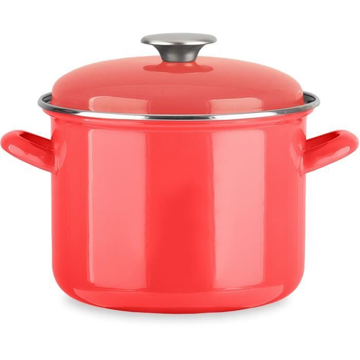 Caterer - BAUMALU - All hobs including induction - Enamel 22 x 16 cm - Red color