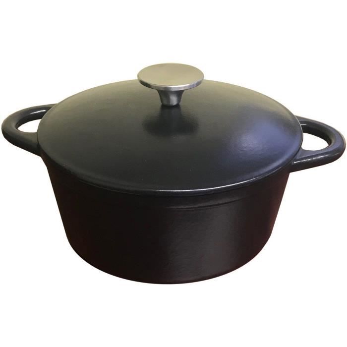 Cast iron casserole dish - BAUMALU - 336407 - Round 26 cm - Matte black