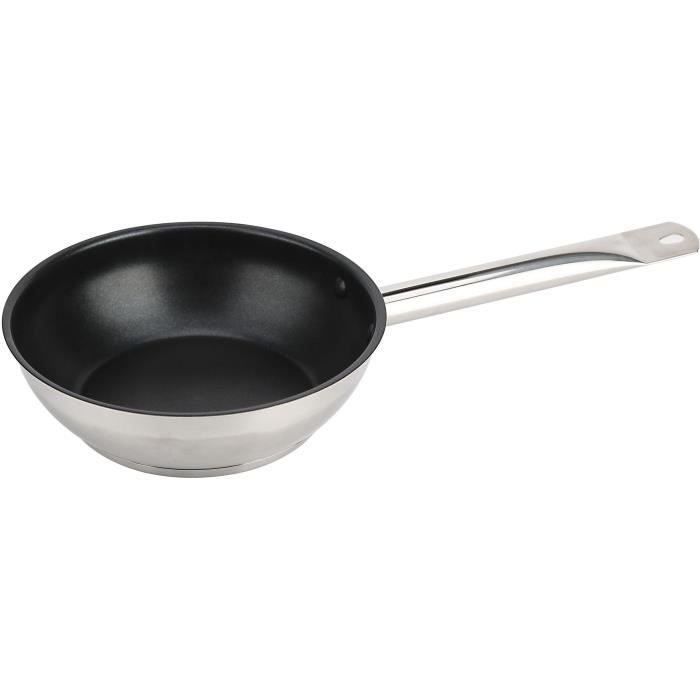 Set of 3 frying pans - BAUMALU - Gastronomy - 20 / 24 / 28 cm - Stainless steel