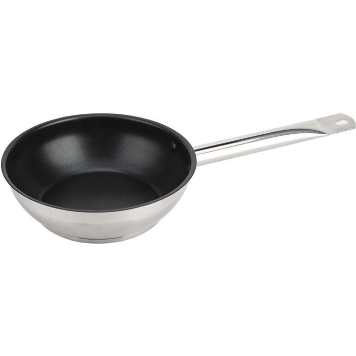 Set of 3 frying pans - BAUMALU - Gastronomy - 20 / 24 / 28 cm - Stainless steel