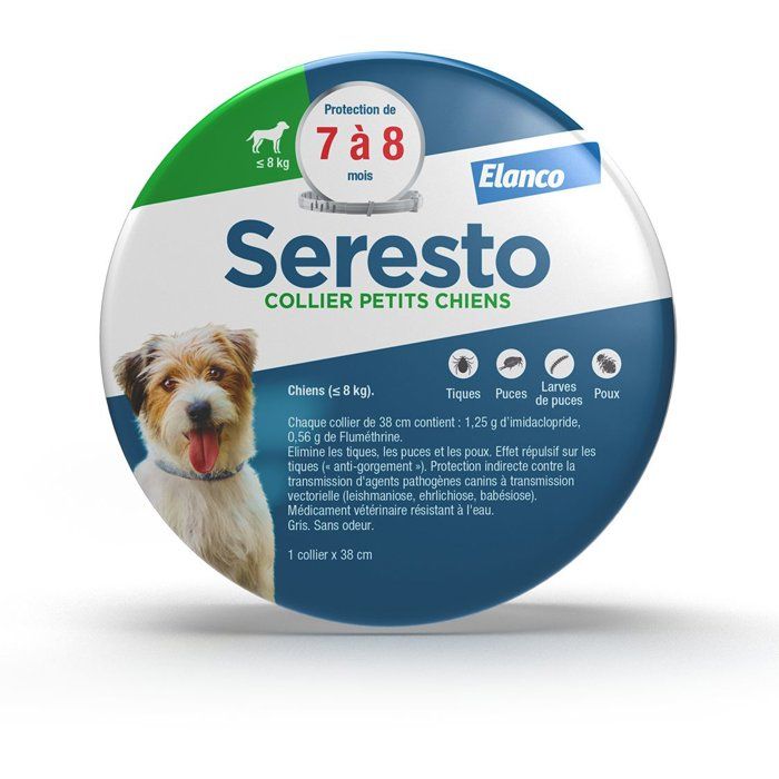 Seresto Dog Anti-Puaces and Anti-Tiques Collier -8kg 1 Unit