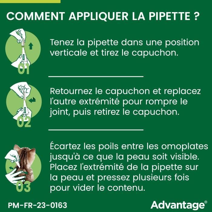 Advantage antipuce rabbit chat solution 1 to 4kg 4 pipettes