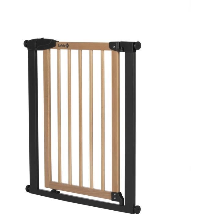 SAFETY 1ST SIMPLY CLOSE WOOD & META, Pressure, 73-80 cm (Max. 94cm), no screws or drilling, One-Handed Opening, Wood and Graphite