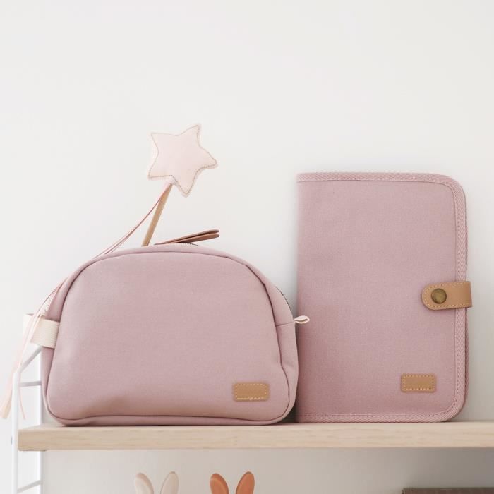 BEABA, Powder pink canvas health book cover