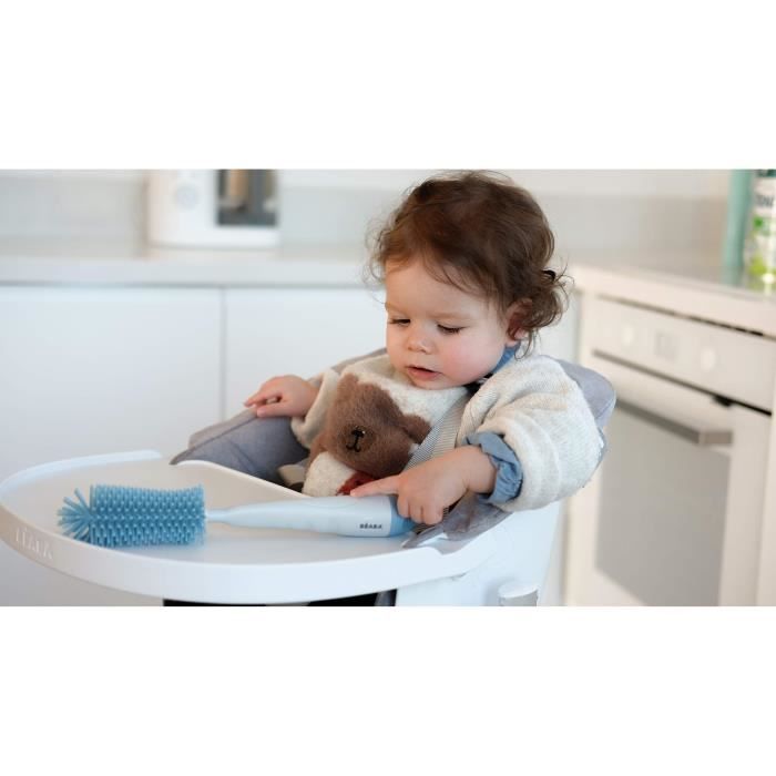 BEABA Birth set (Gray tree bottle drip / Light / dark mist dosing box / Silicone bottle brush / Tropical fabric bib)
