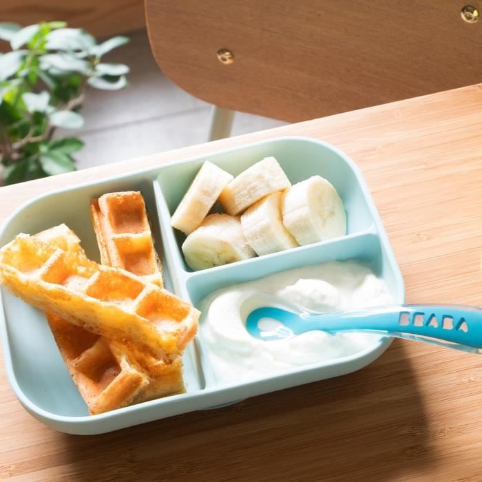 BEABA Silicone lunch set 2 pieces compartmental - blue