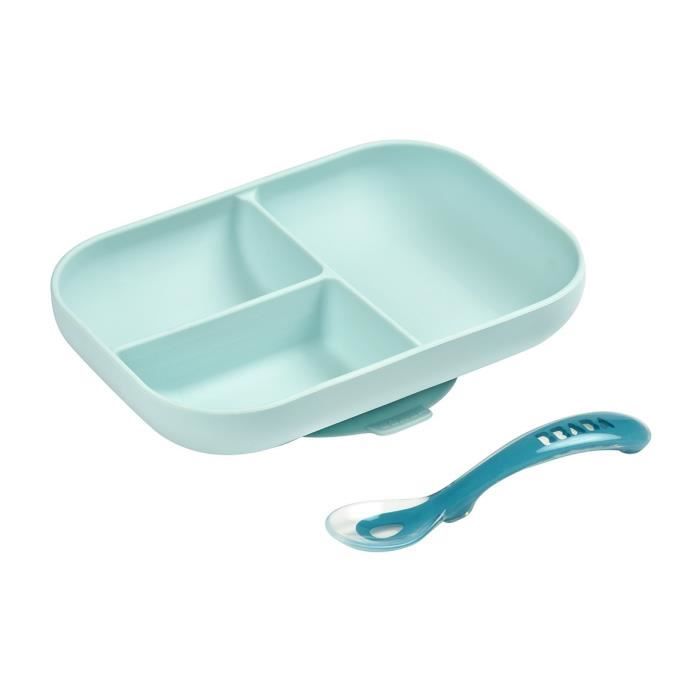 BEABA Silicone lunch set 2 pieces compartmental - blue