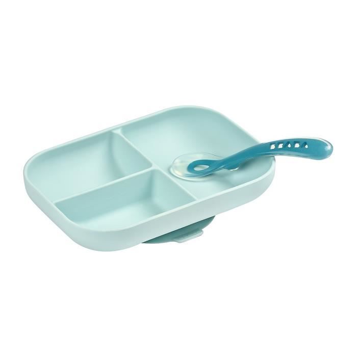 BEABA Silicone lunch set 2 pieces compartmental - blue