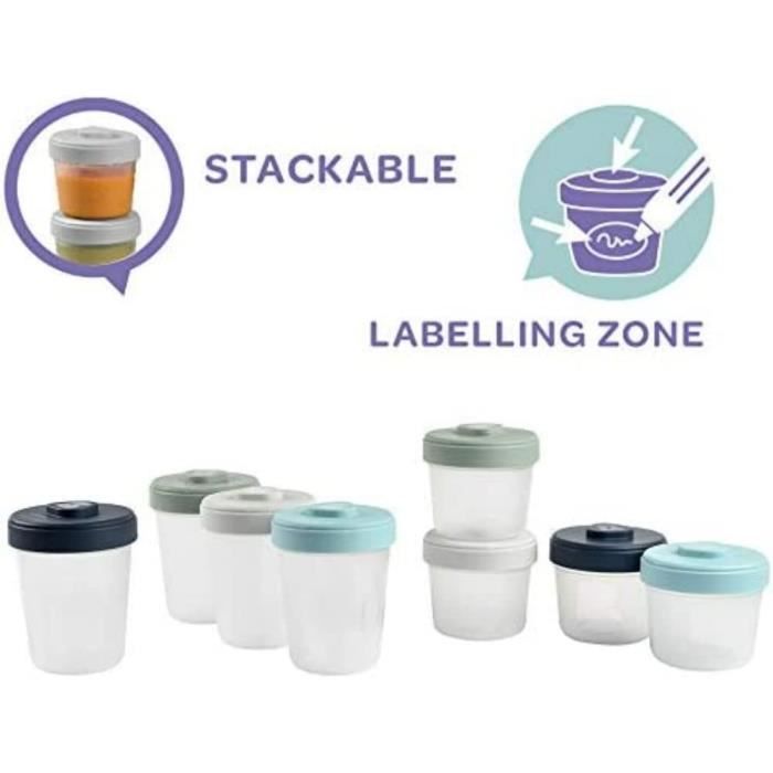 BEABA Set 2nd age 8 portions clip - (4x150ml + 4x250ml)
