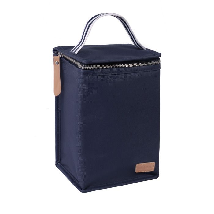 BEABA, Insulated lunch pouch Navy blue / stripes