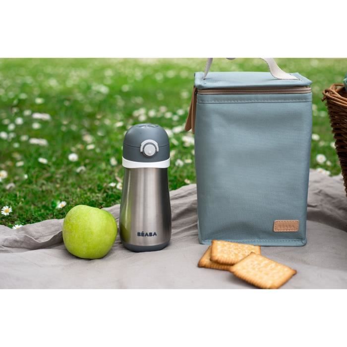 Beaba, baby meal pouch, isothermal, sage green