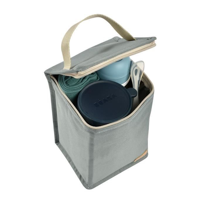 Beaba, baby meal pouch, isothermal, sage green