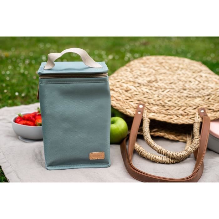 Beaba, baby meal pouch, isothermal, sage green