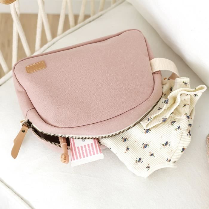 BEABA, Powder pink canvas baby toiletry bag