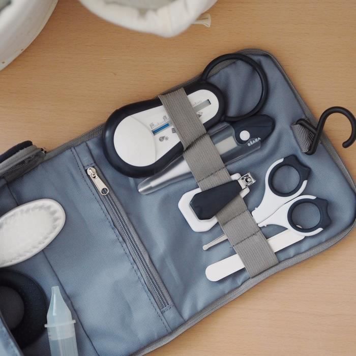 BEABA, Travel toiletry bag, 9 accessories, night blue