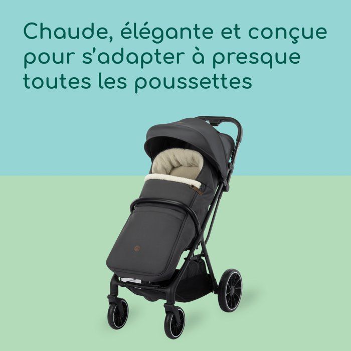 BEBECONFORT Chanceliere pour poussette, tissu doux, De la naissance a 3 ans, Mineral graphite