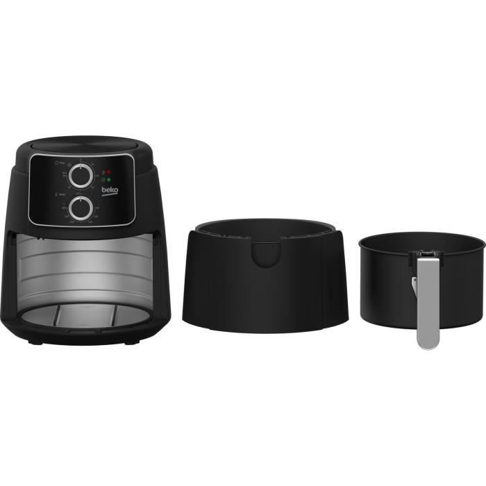 Multifunction oil-free fryer - BEKO - FRL2242B - 1500 W - 3.9 L for 0.8 kg of fries - Circuit cut-off timer - Black
