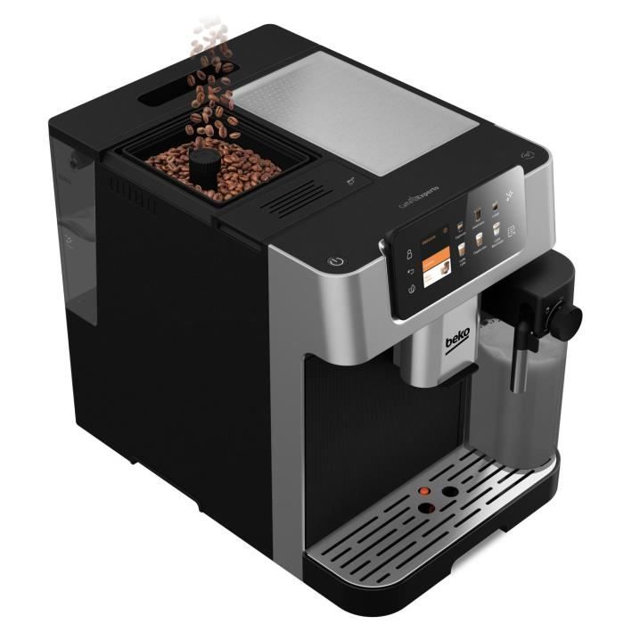 Coffee machine with grinder - BEKO - CEG7348X - 1350 W - 250g beans - Black / Silver