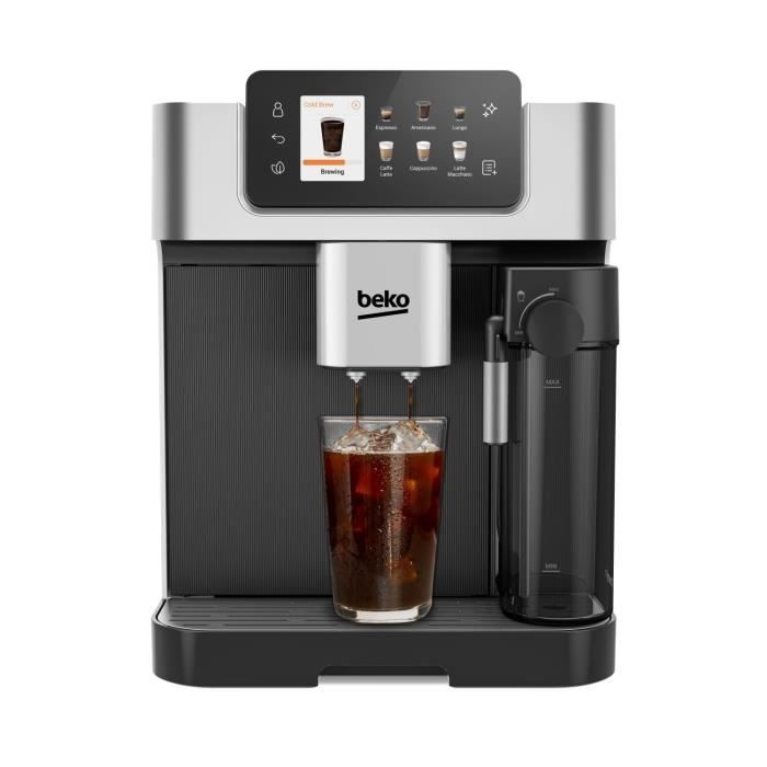 Coffee machine with grinder - BEKO - CEG7348X - 1350 W - 250g beans - Black / Silver