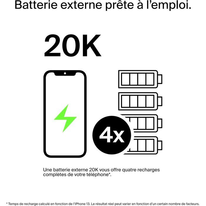 Portable Charger - BELKIN - 20,000 mAh - USB-A & USB-C - 15 W - Black